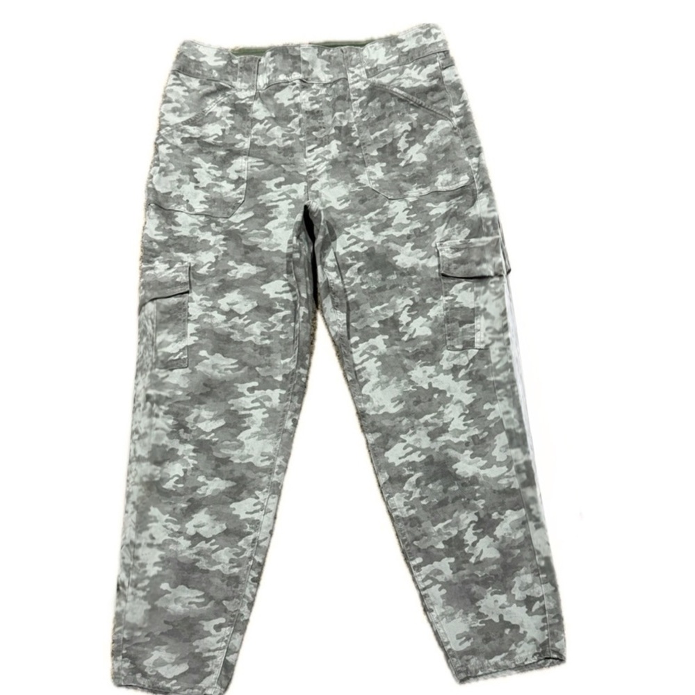 SPANX Gray Green Camo Cargo Jeans High Rise Stretch Utility Denim | Size 3X